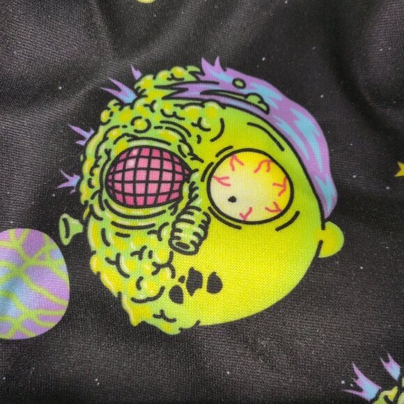 Rick & Morty Sweater Hoodie Full Zip Crop Women XL Black Pickle Space Adult Swim - Picture 13 of 15